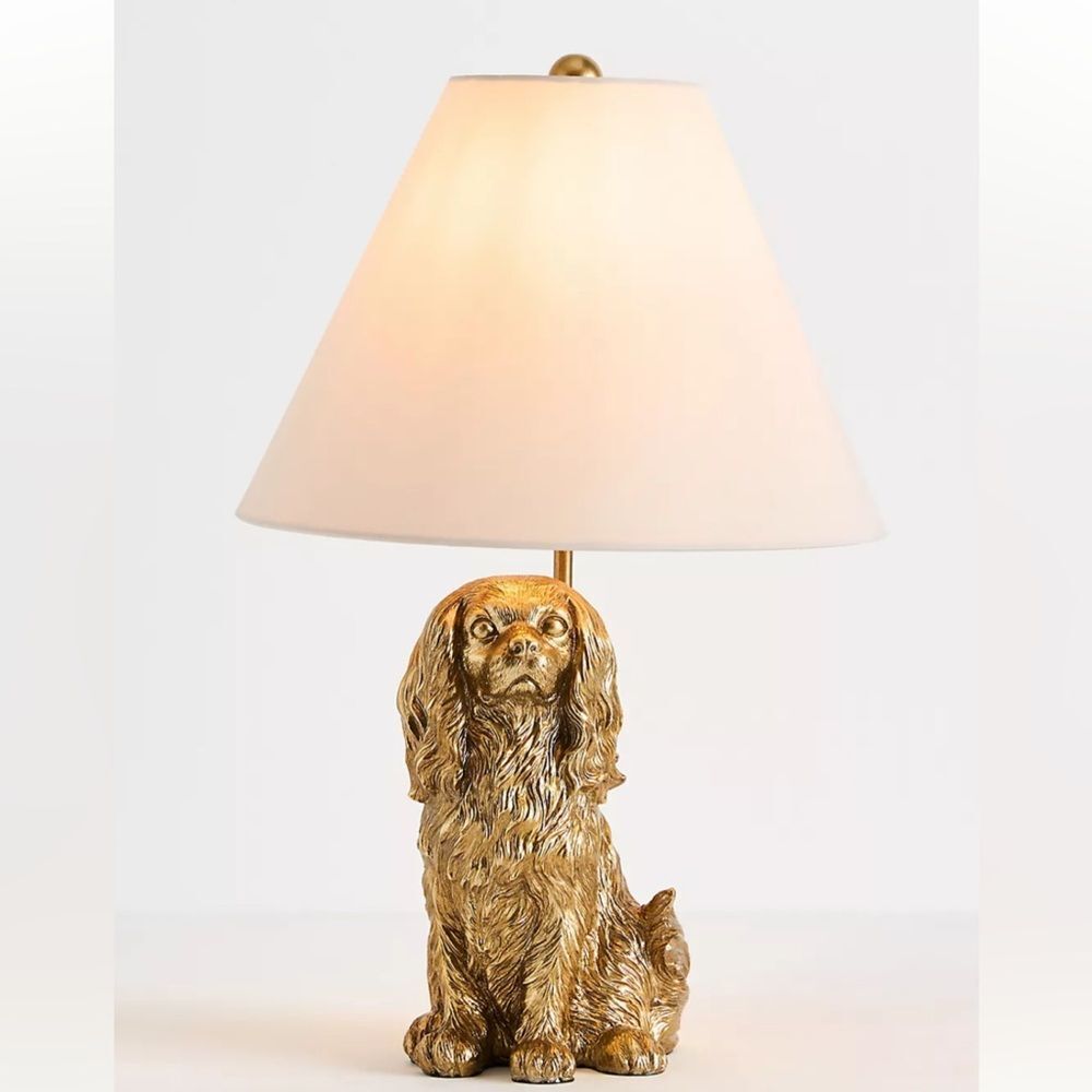 Anthropologie The Icon Table Lamp: Dog Edition King Charles Cavalier